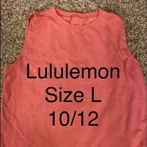 Lululemon size L 10/12 muscle tee